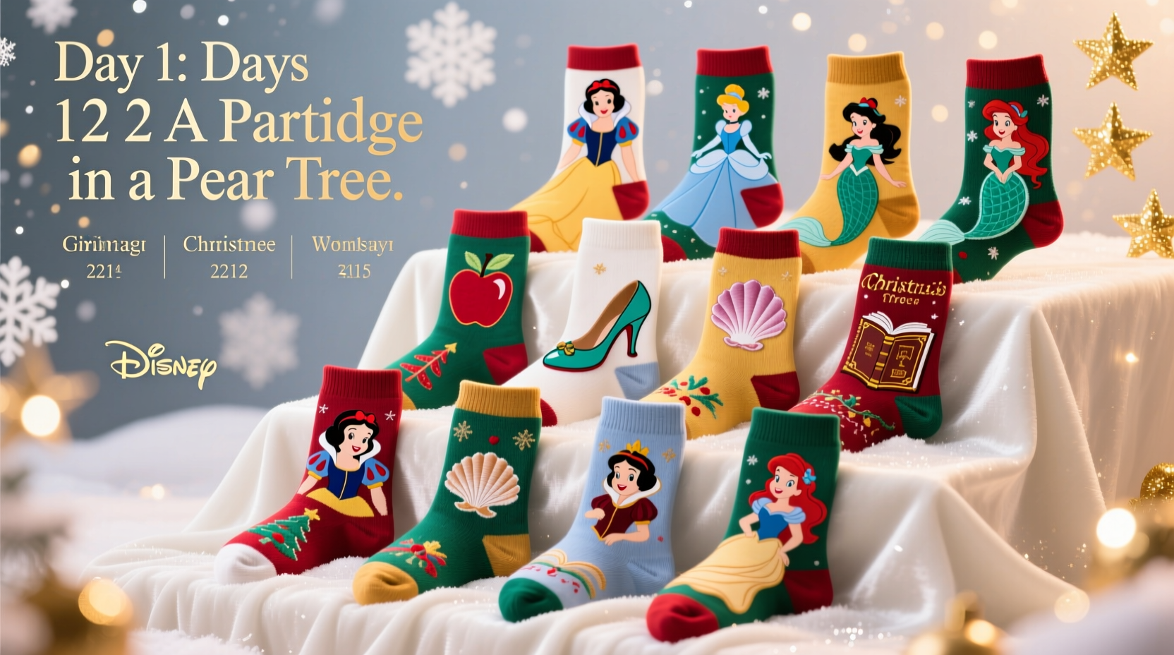 disney womens 12 days of christmas socks