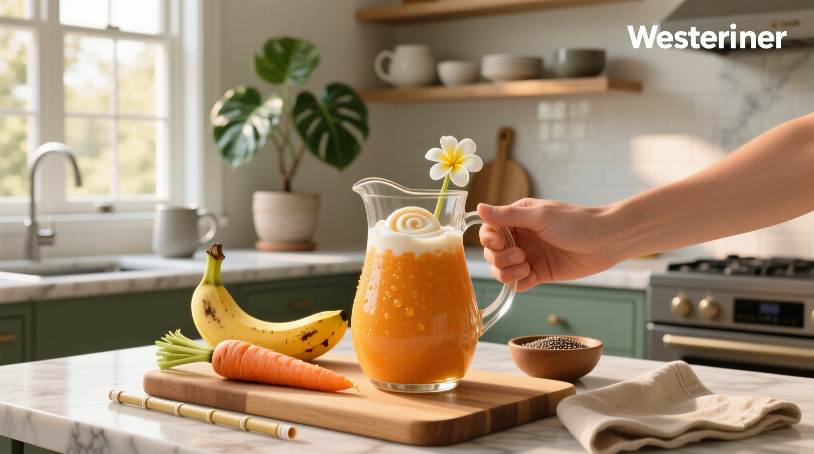 carrot banana smoothie simple, nutritious balanced