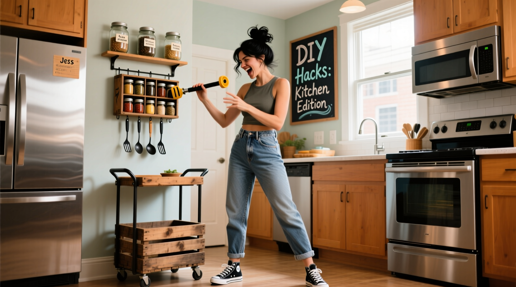 jess moto you have to see how she hacked her kitchen with diys