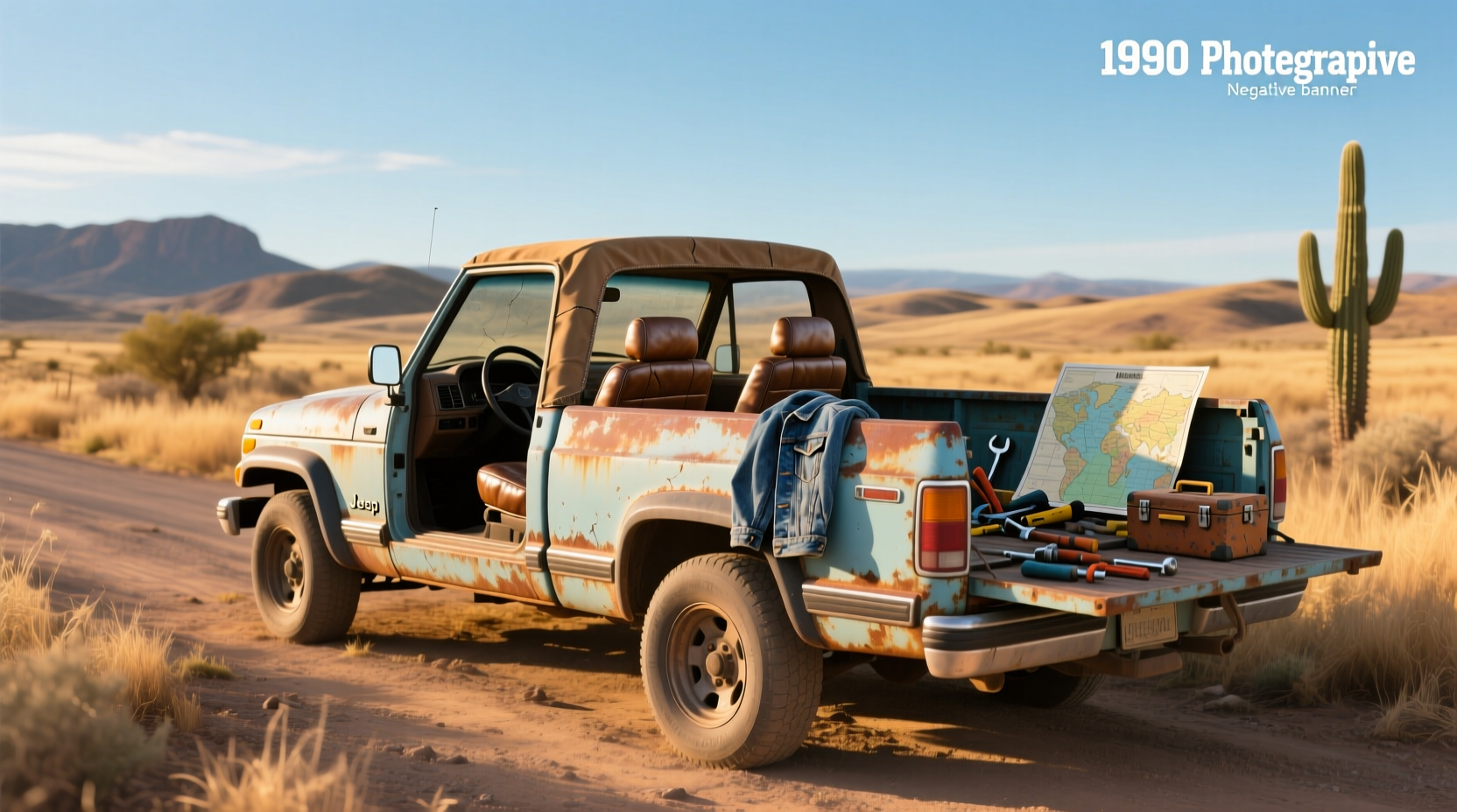 1990 Jeep Comanche pickup truck parked on gravel road