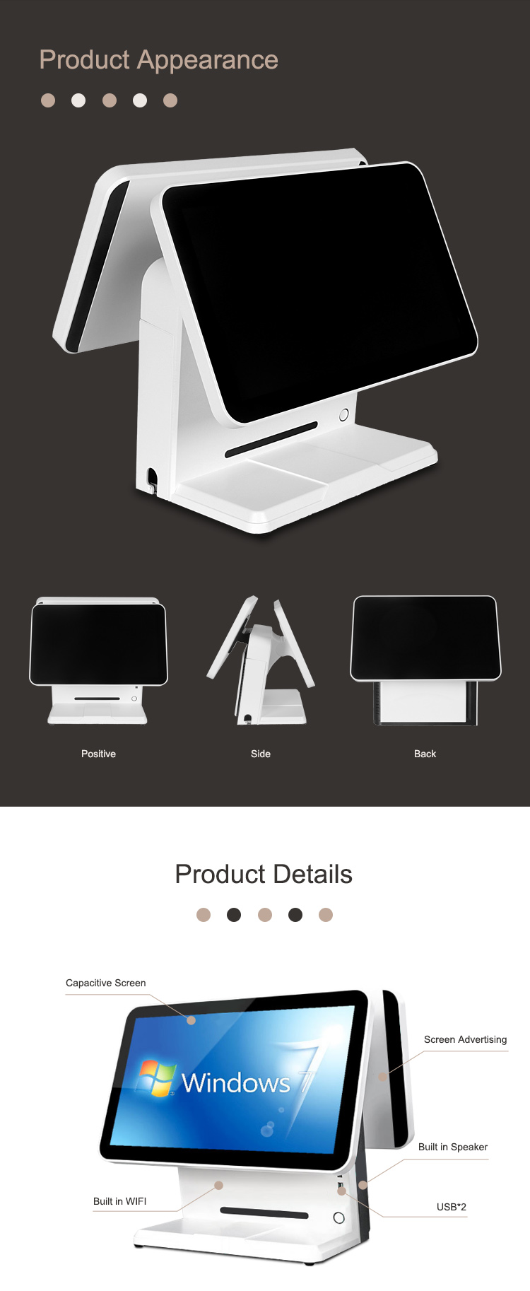 For Sale 15.6" Coffee Bar Retail Pos Billing Machine