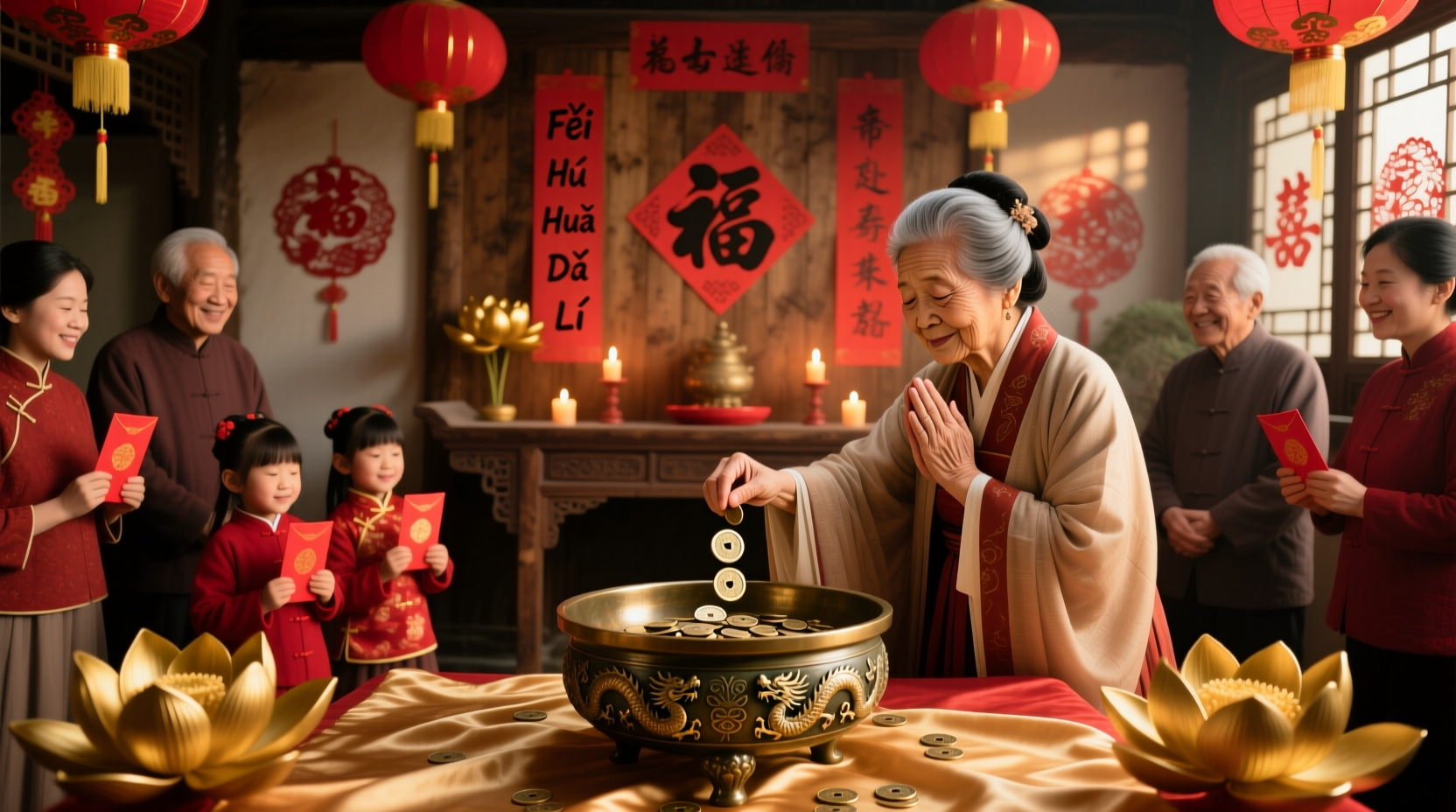 where to put coins new year