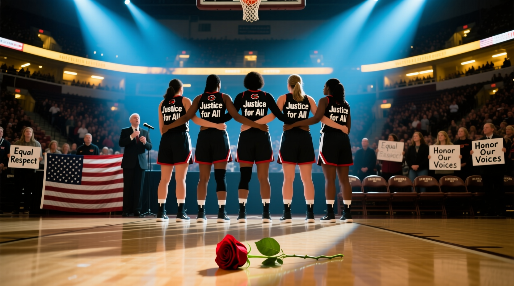 gamecocks womens basketball protest anthem on veterans day