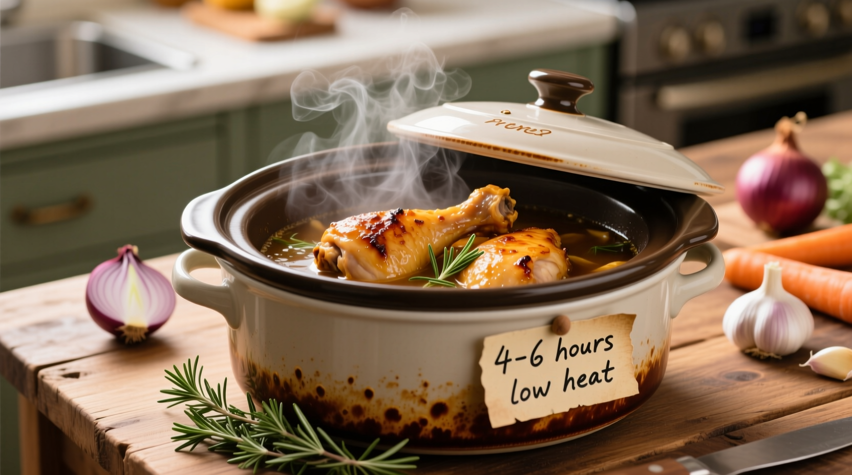 chicken thighs slow cooker how long