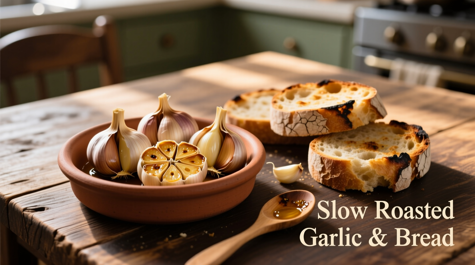 roasted garlic and bread