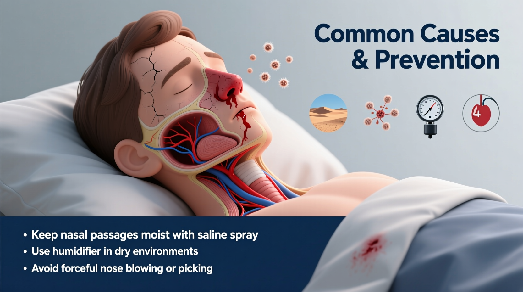 waking up with a nosebleed common causes prevention