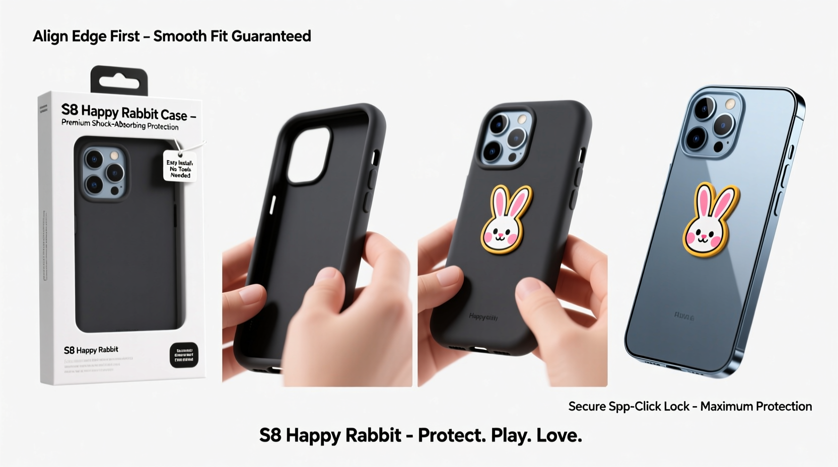 step by step guide how to easily install the s8 happy rabbit phone case for optimal protection