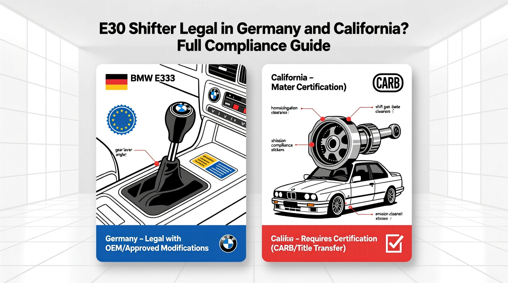 e30 shifter legal germany ca