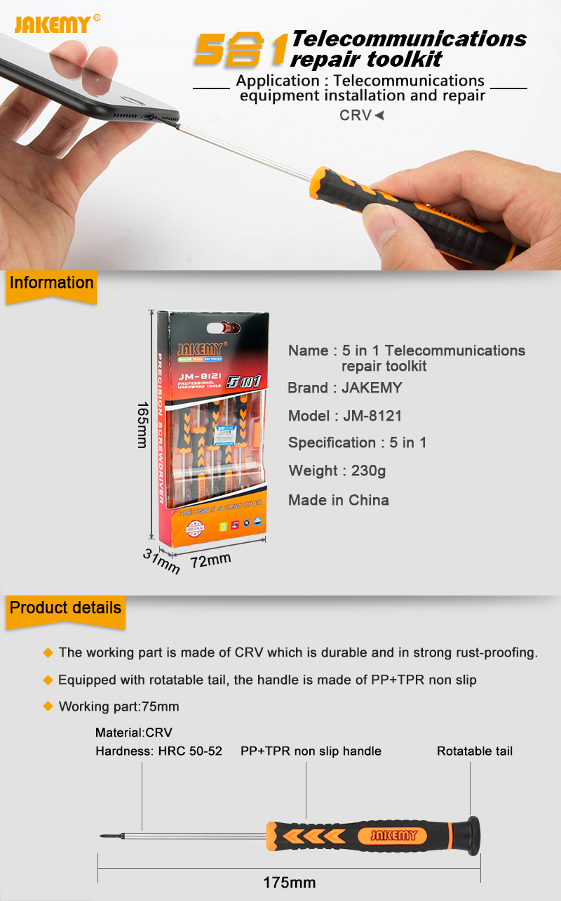 Compact Size Single End Pentalobe Screwdriver Set for Repairing Electronics