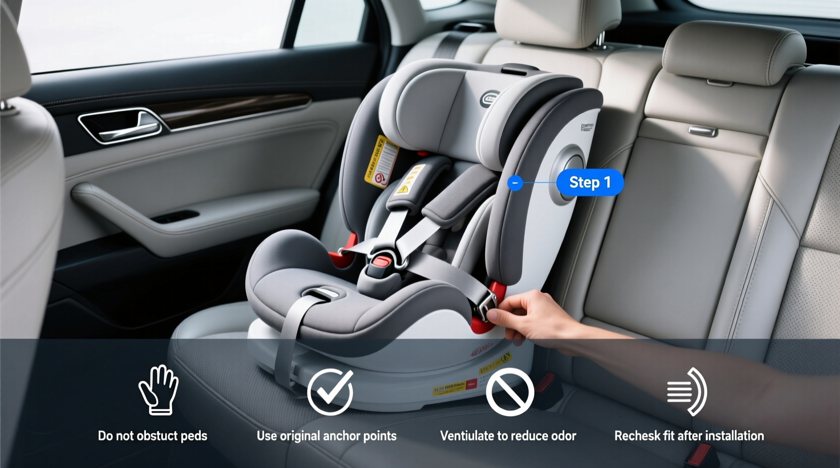 car seat with ratchet strap