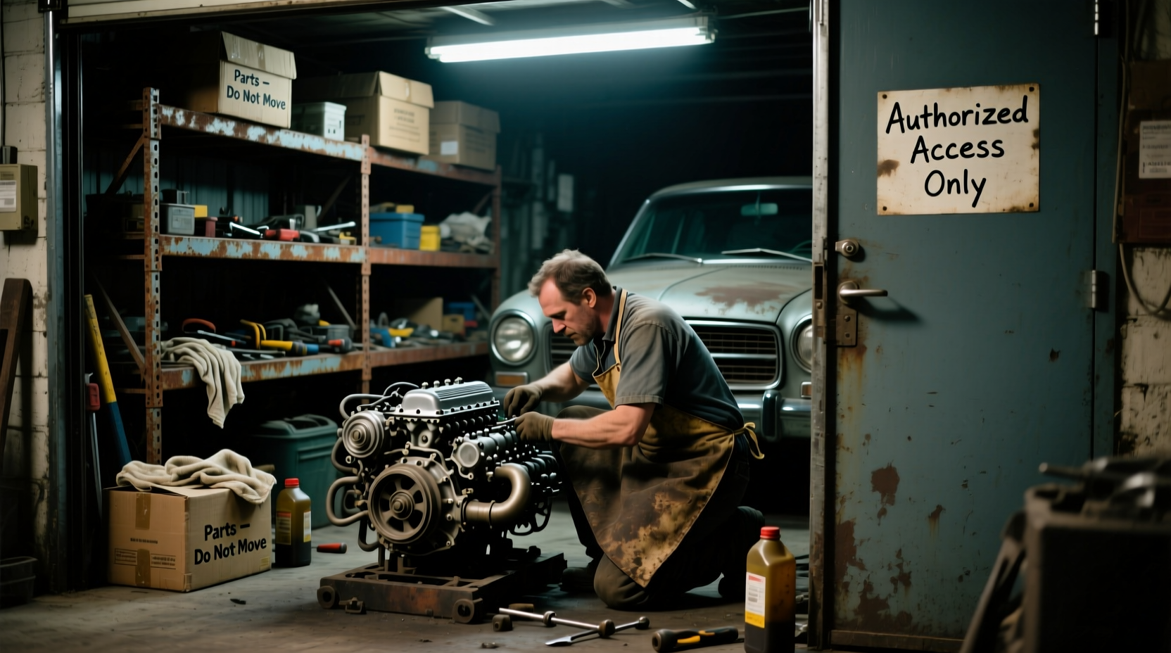 can you work on a car in a storage unit
