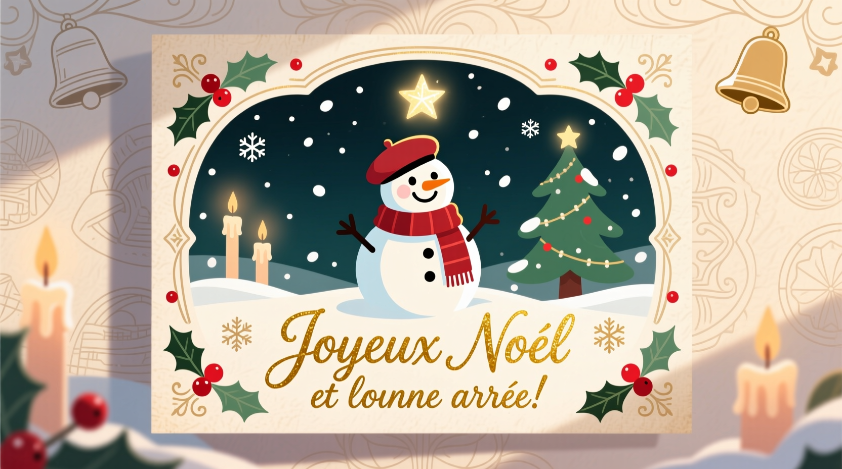 a merry christmas and a happy new year in french