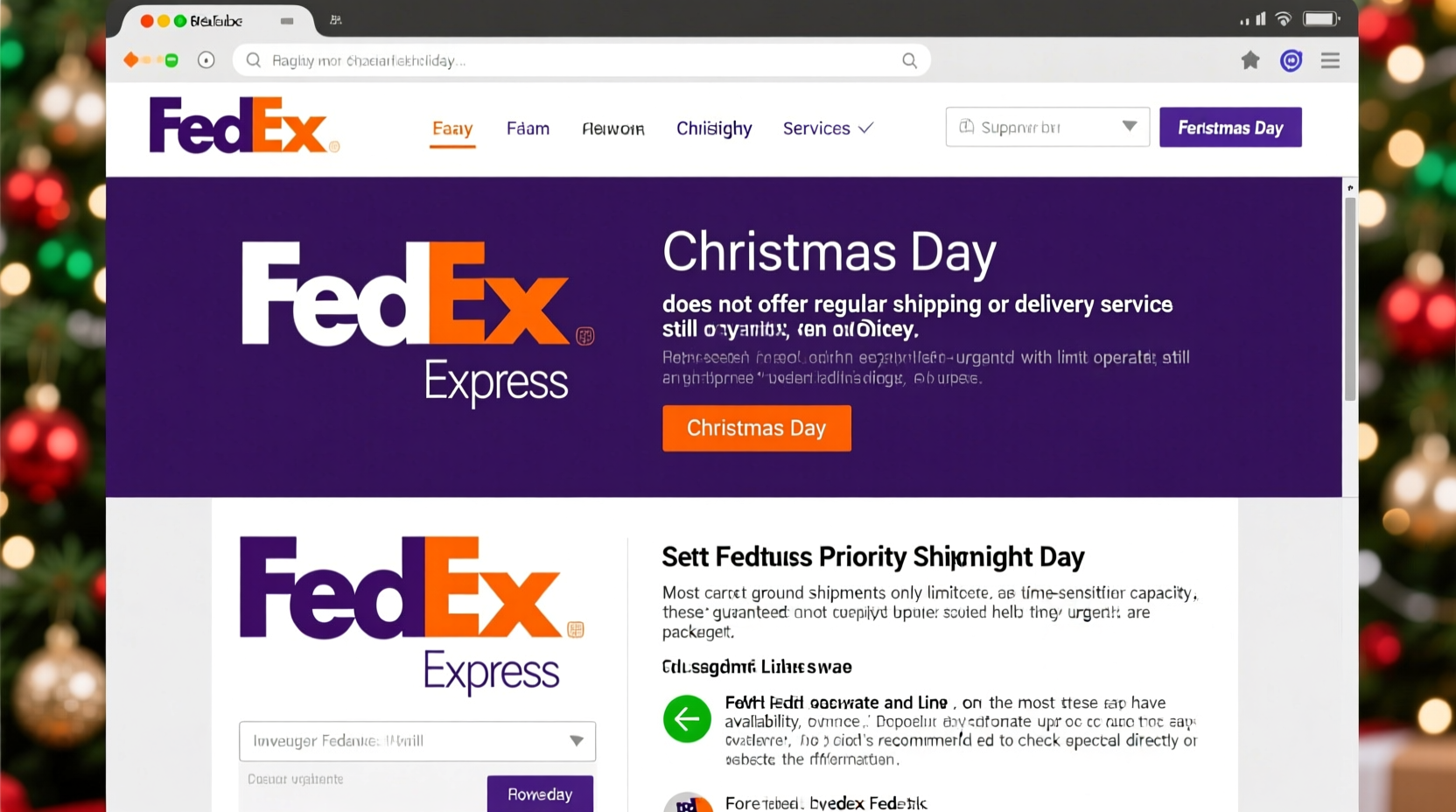 is fedex open on christmas day