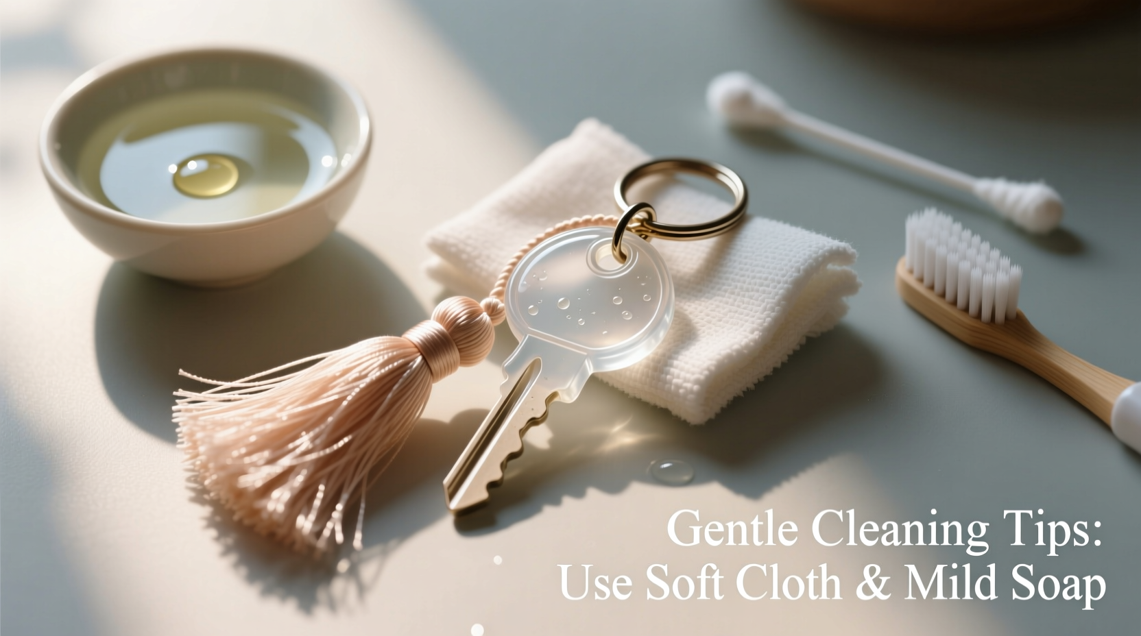 gentle and practical tips to clean a resin keychain with tassel without damage