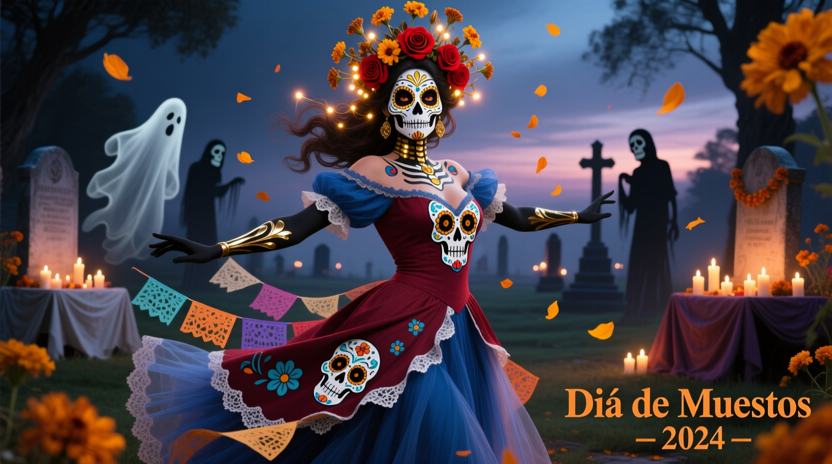 day of the dead womens halloween costume