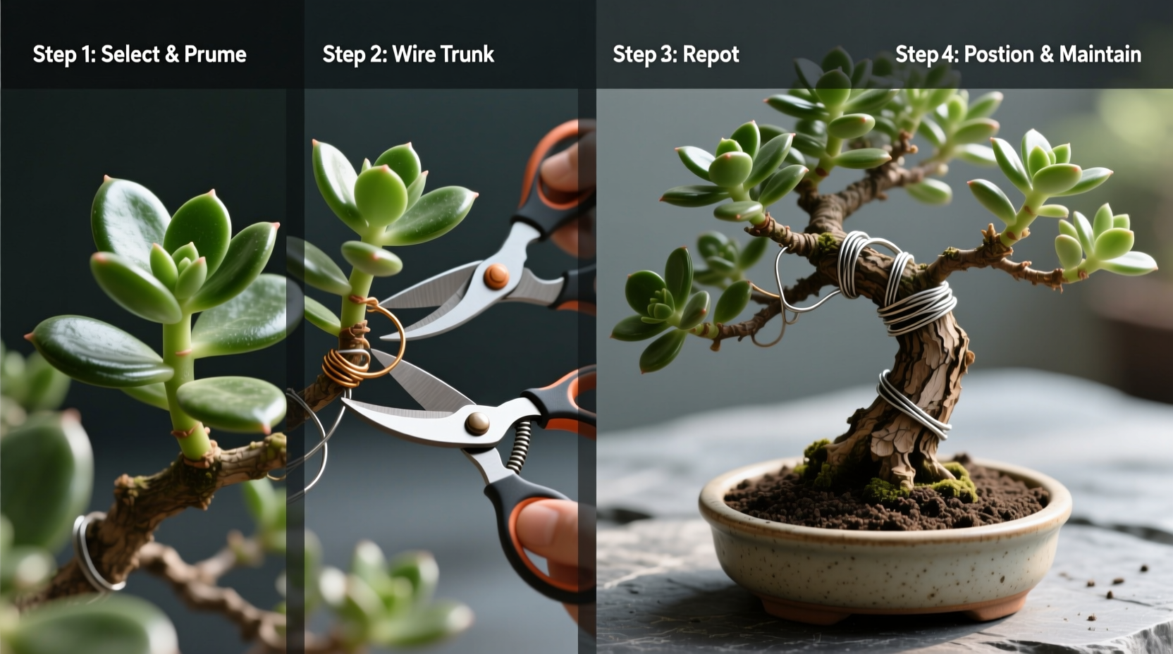 how to bonsai a jade plant