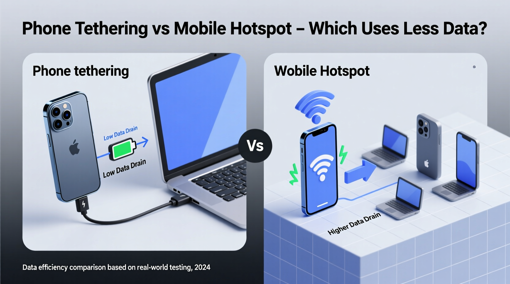 phone tethering vs mobile hotspot which is less of a data drain