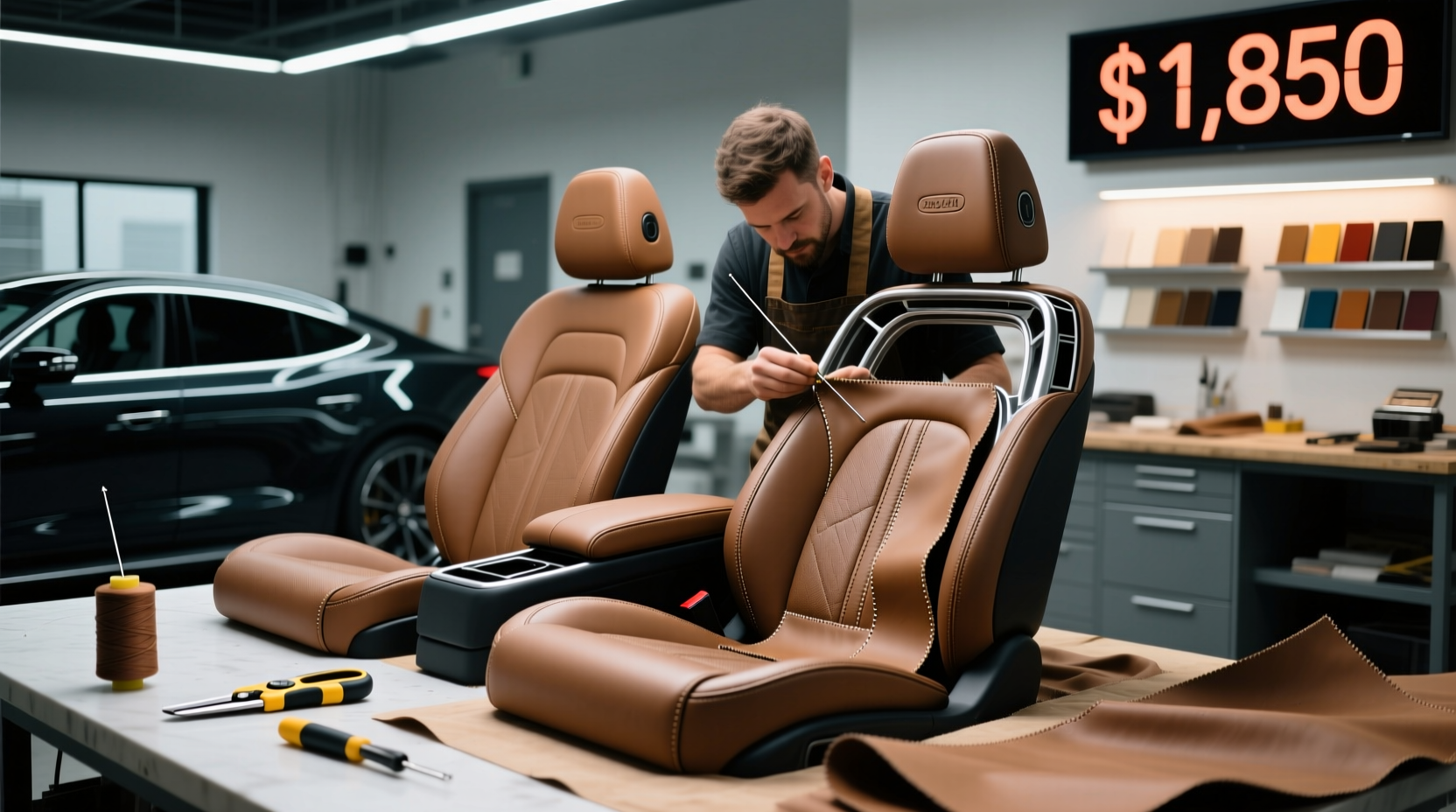 how much does reupholstering car seats cost