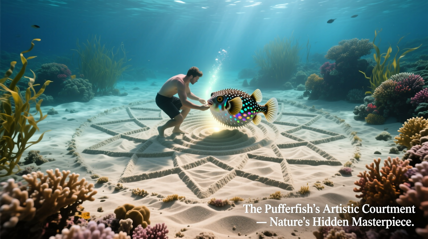 the fascinating process behind pufferfish underwater crop circles natures artistic mating ritual explained