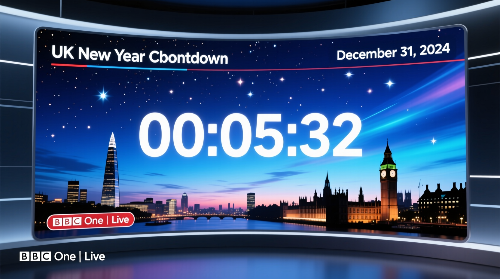 what channel is the new year countdown on uk