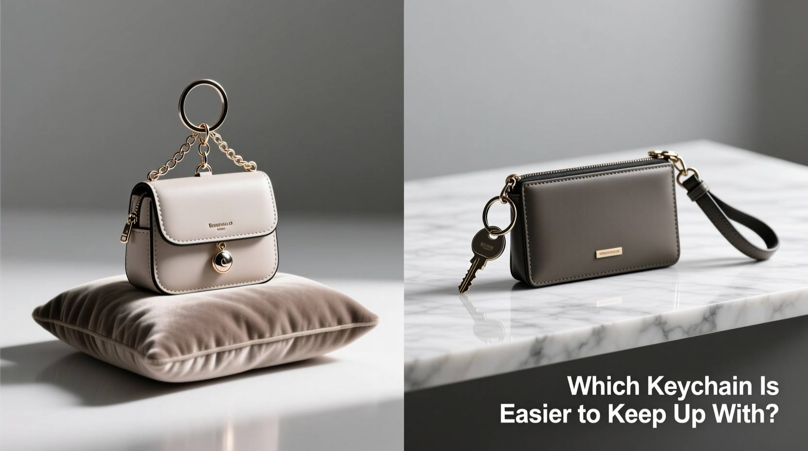 bag charm vs wristlet which keychain is actually easier to keep up with