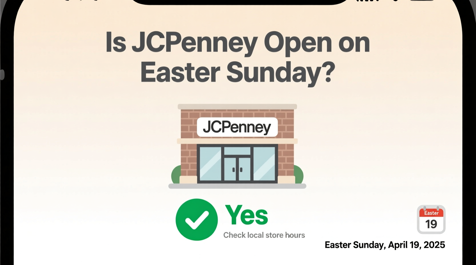 is jc penneys open on easter