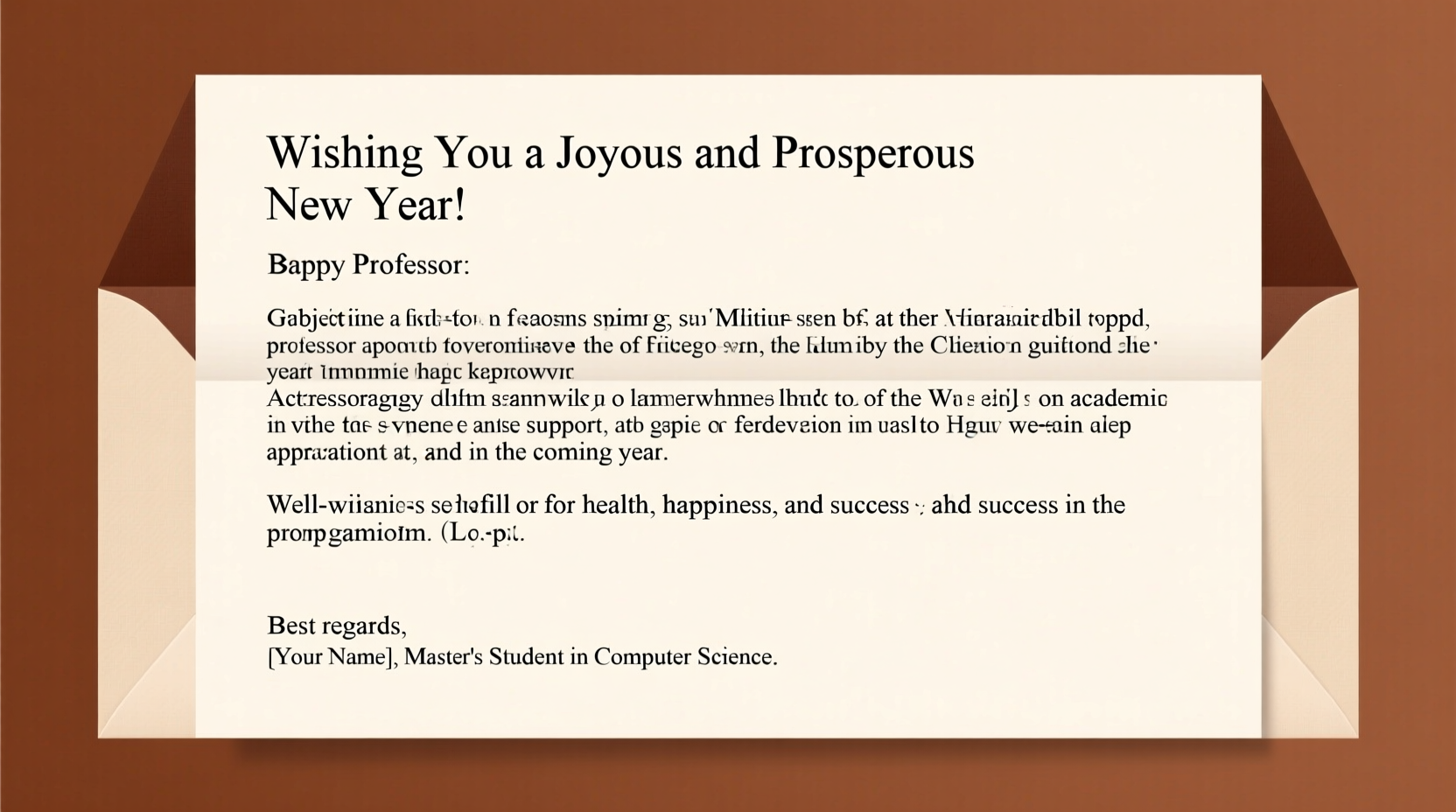 how to write happy new year email to professor