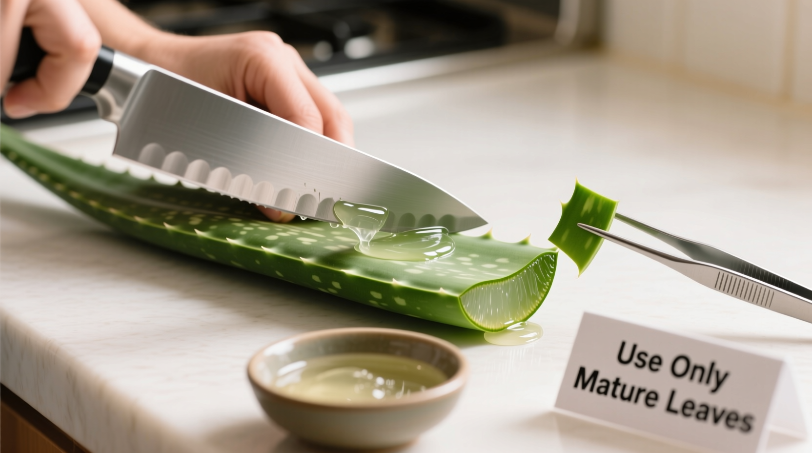 how to cut aloe vera leaf for gel