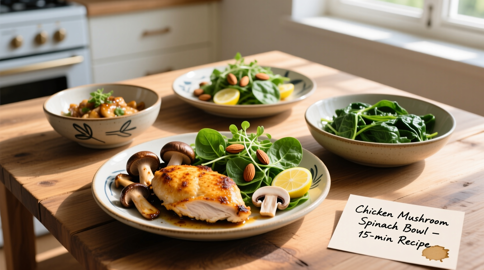 Quick Chicken Mushroom Spinach Recipe in 30 Minutes