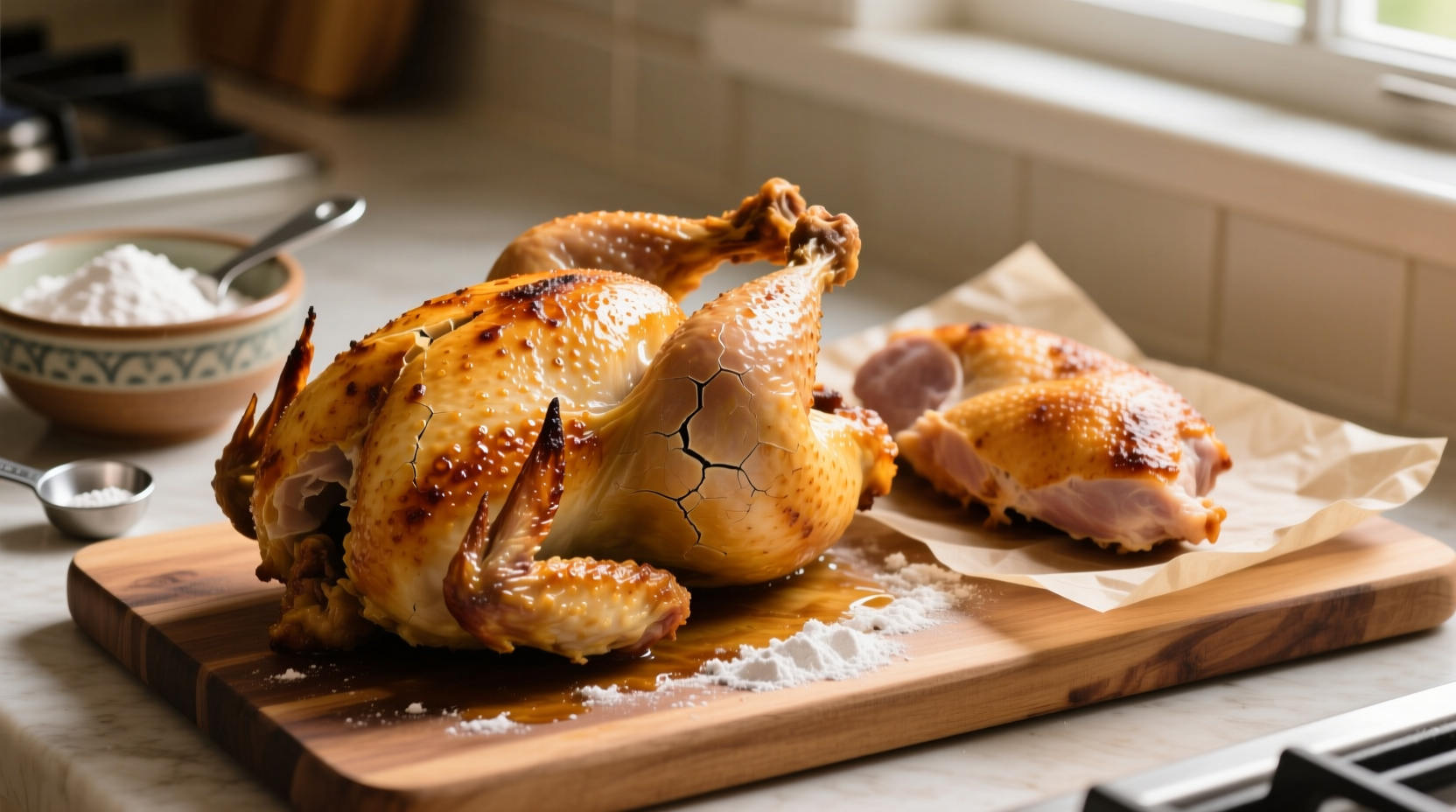 how to get crispier chicken turkey poultry skin with baking powder