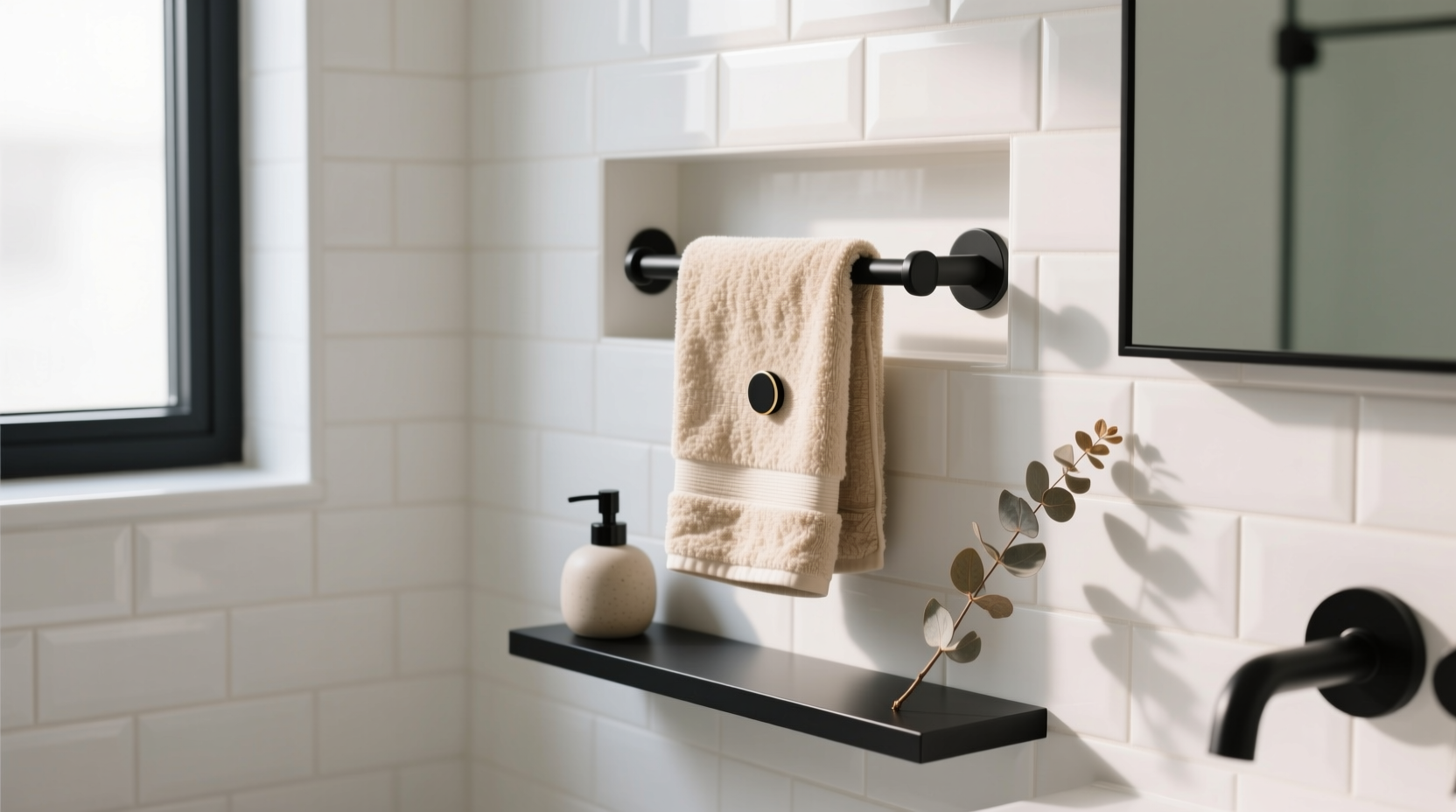 creative and space saving ways to hang a hand towel in a small bathroom