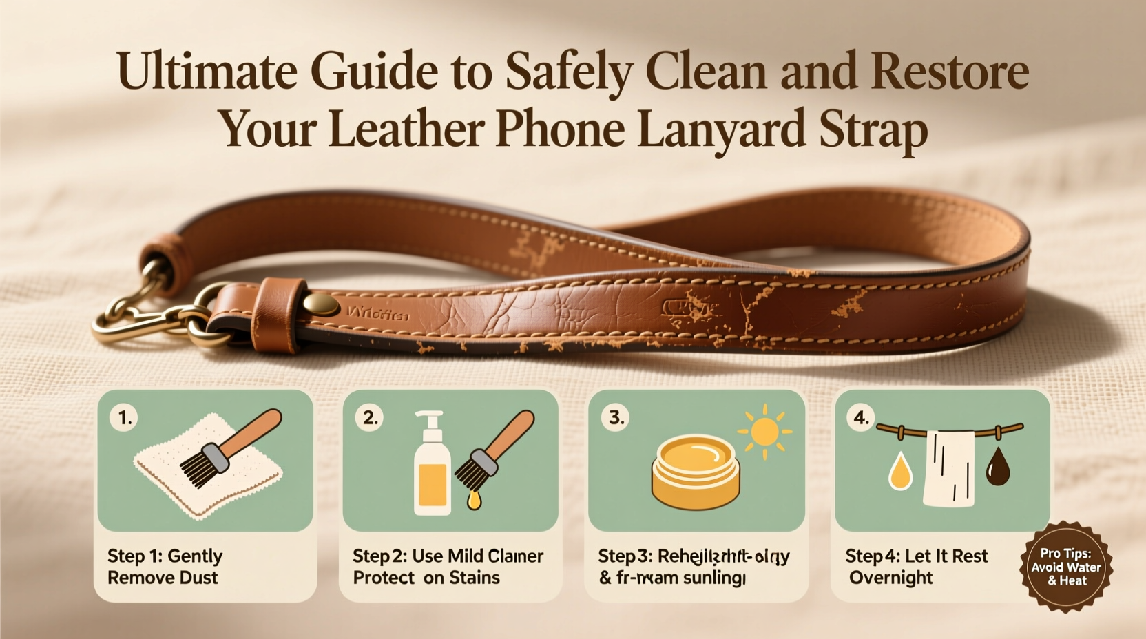 ultimate guide to safely clean and restore your leather phone lanyard strap