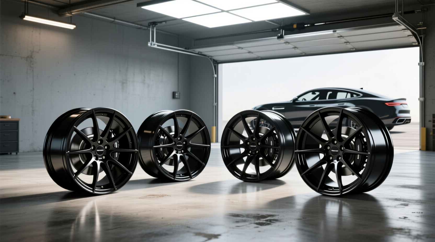 16 inch black alloy wheels set of 4 guide