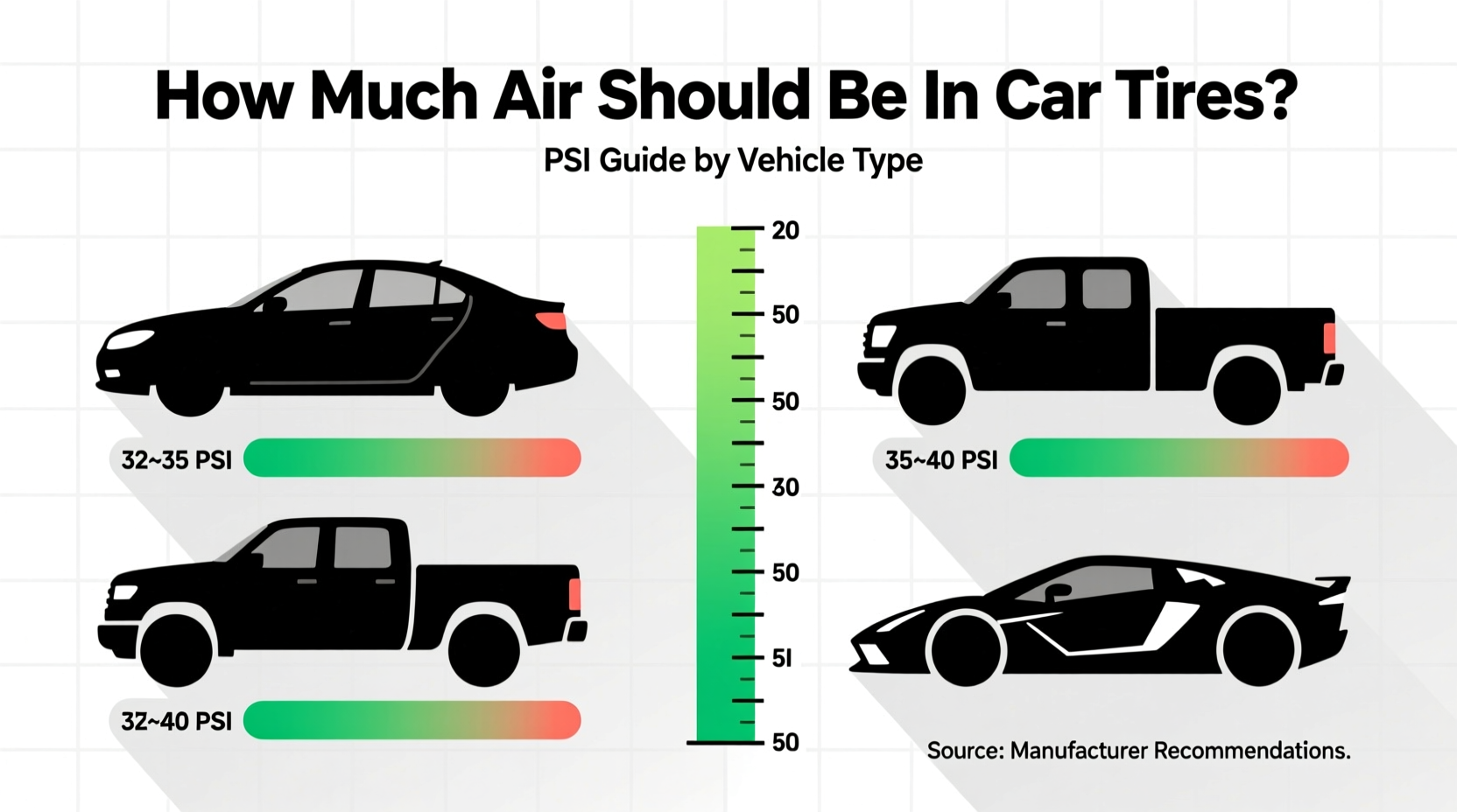 how much air should be in car tires