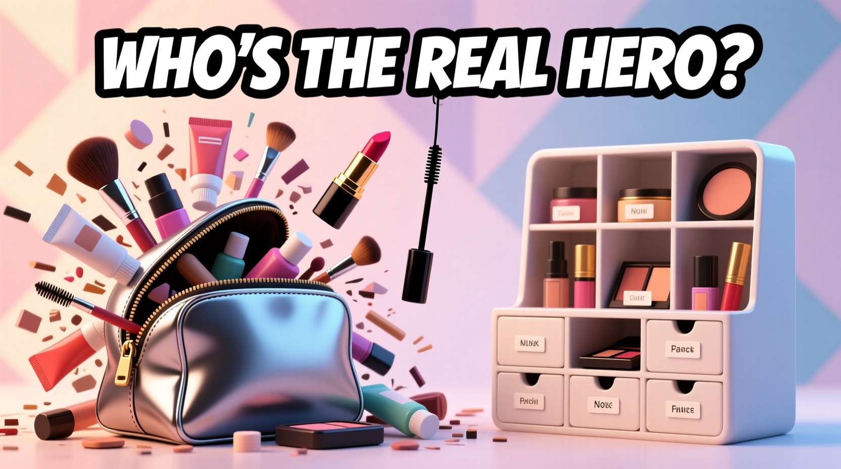 cosmetic bag vs makeup organizer which keeps my stuff from exploding