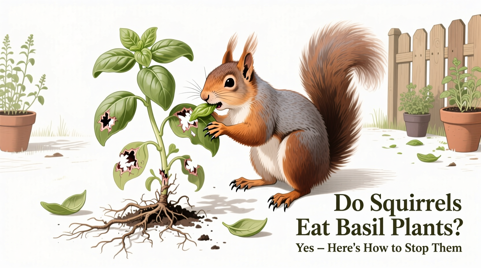 do squirrels eat basil plants