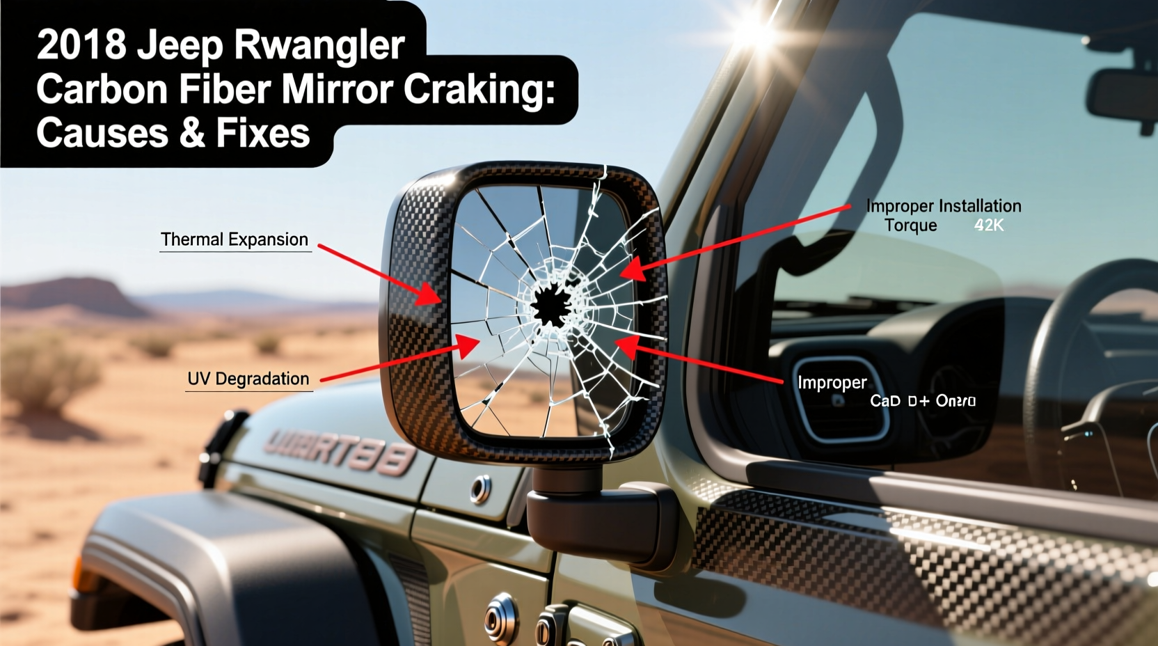 2018 wrangler carbon mirror cracking