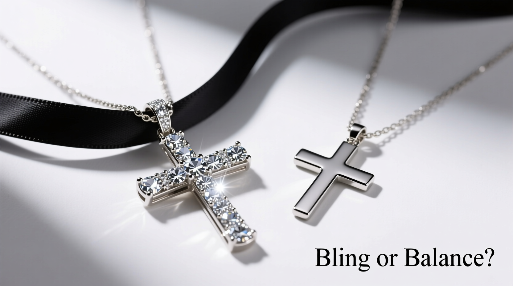 sparkling vs plain cross necklace does the bling matter or is simplicity better