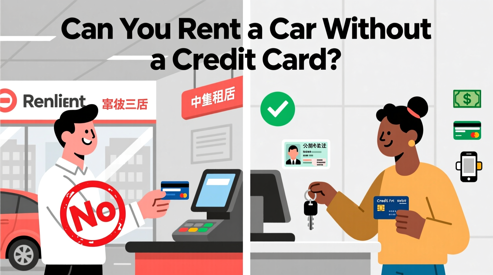 can you rent a car without credit card