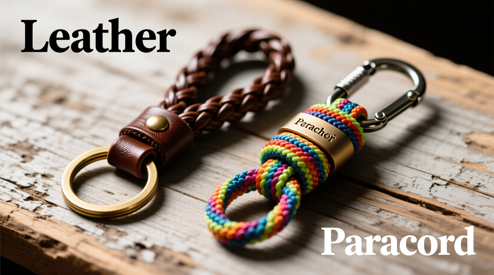 braided leather vs paracord keychains which one lasts longer and looks better