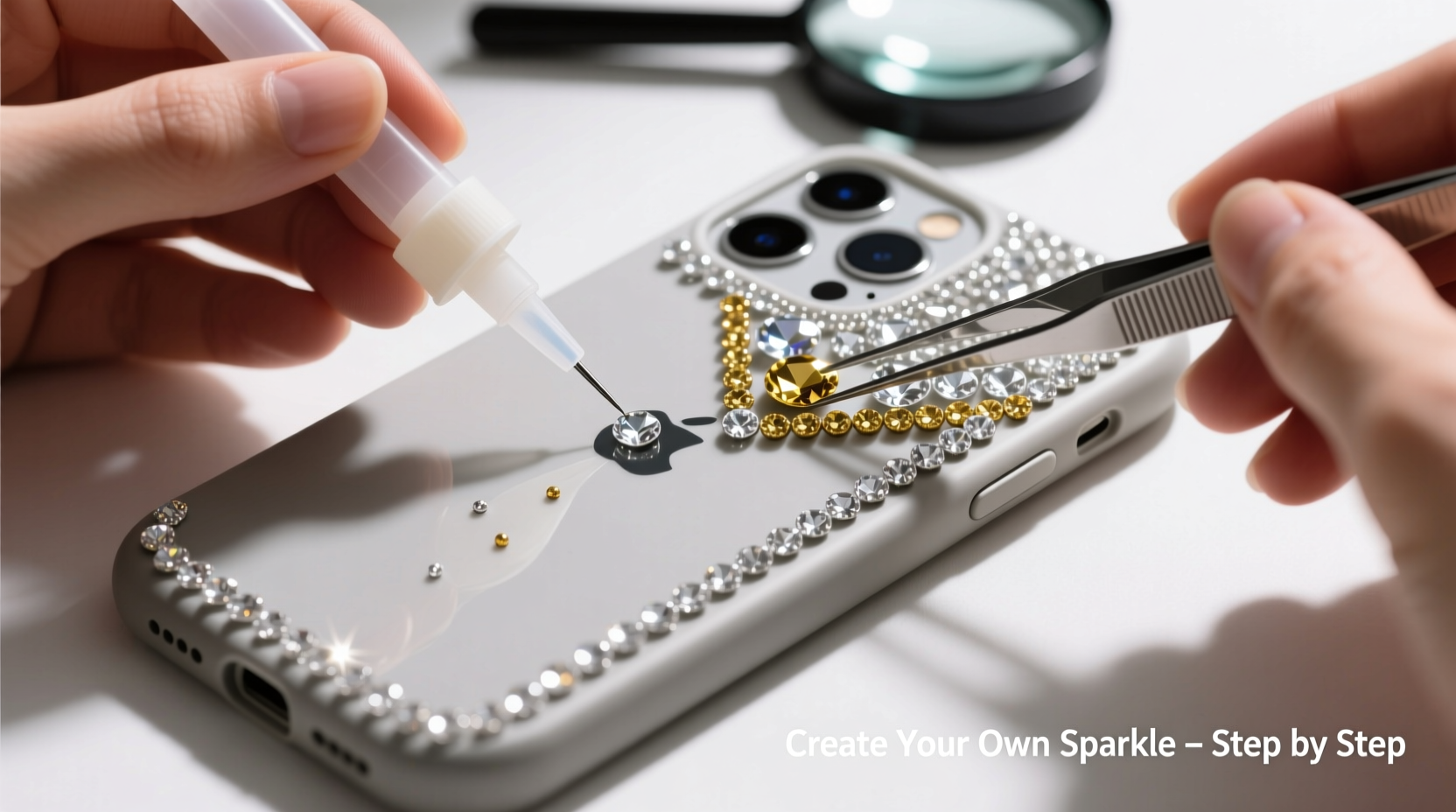 step by step guide to personalizing your phone case with rhinestones for a stunning custom look