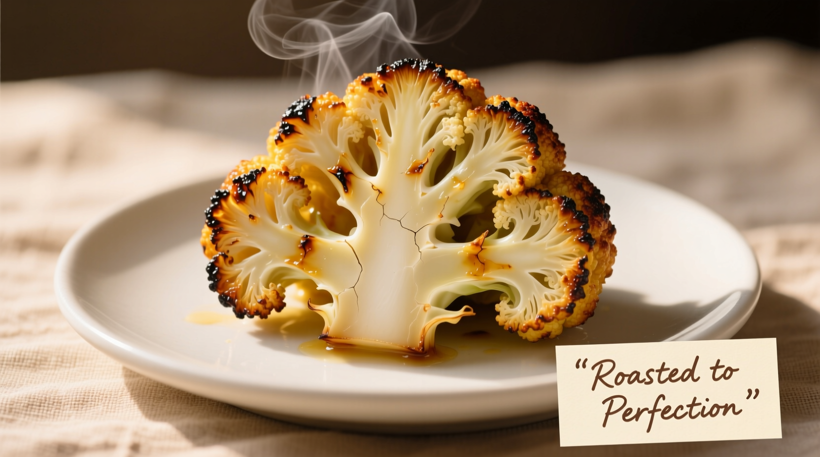 Perfectly roasted cauliflower with golden edges