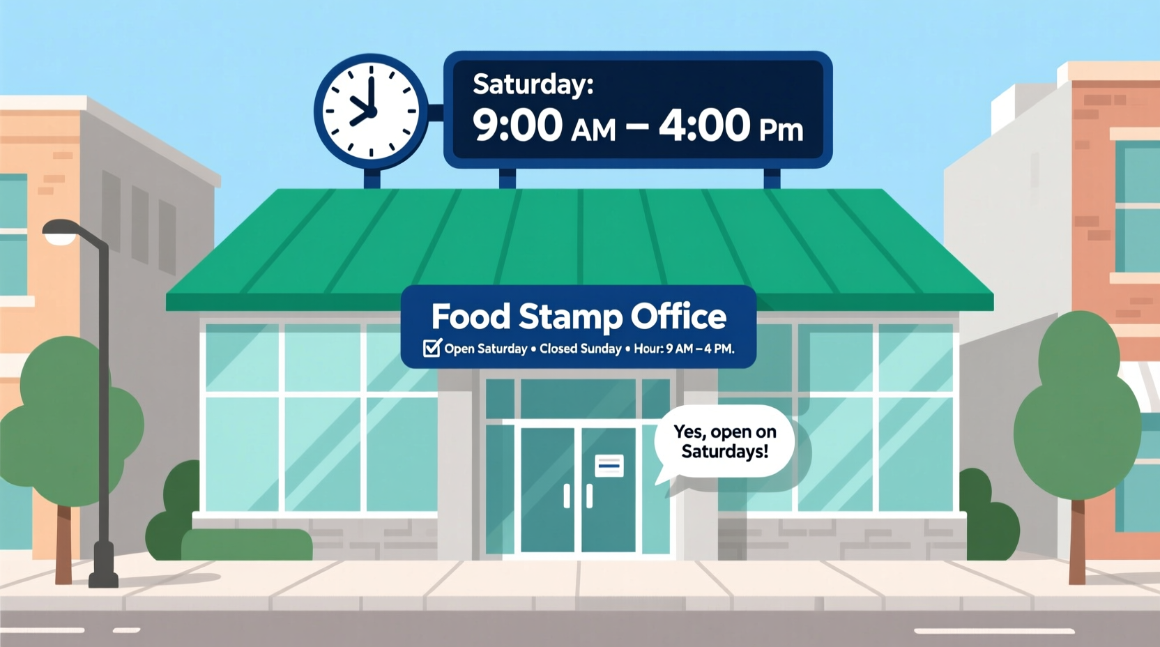 is the food stamp office open on saturdays