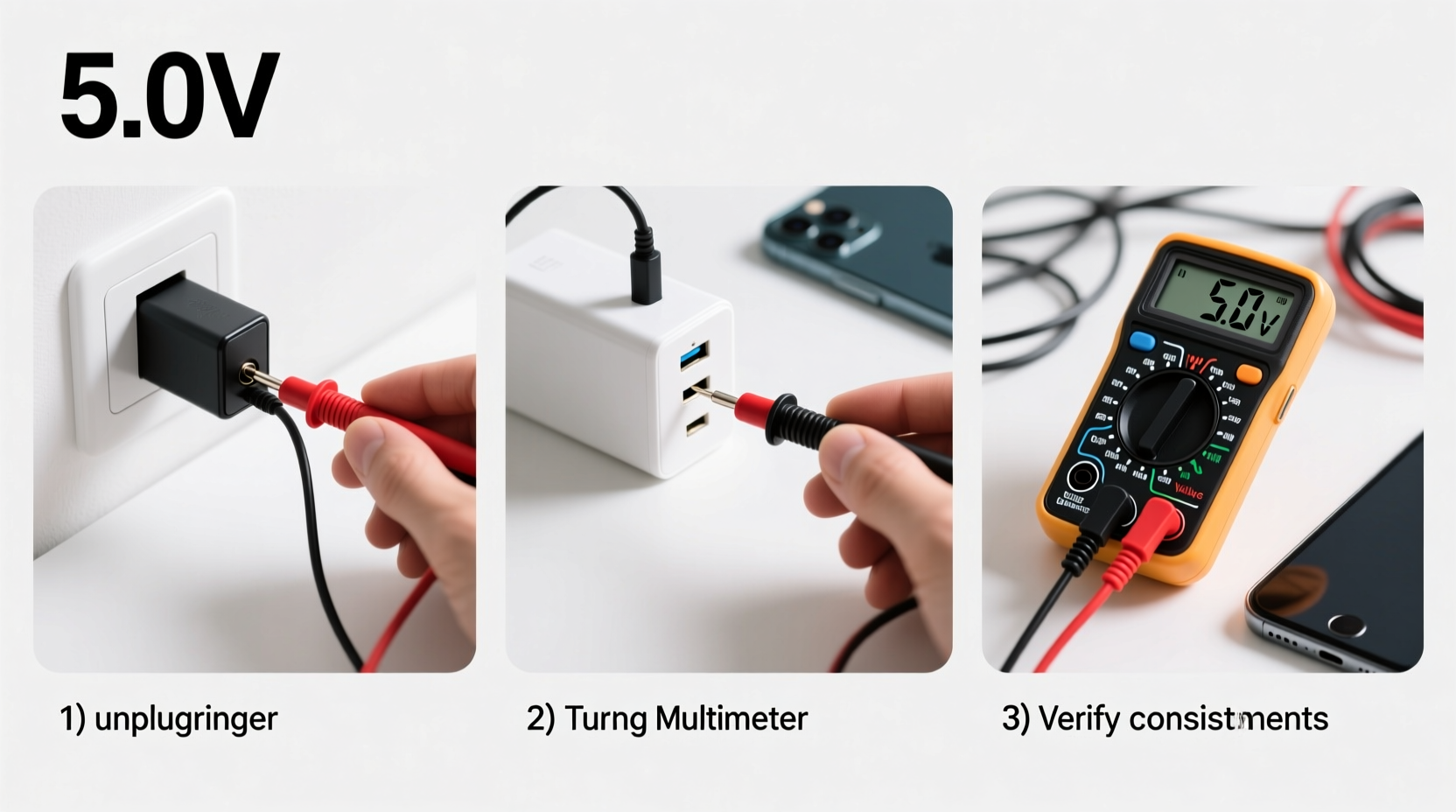 a step by step guide to accurately measuring mobile phone charger voltage at home