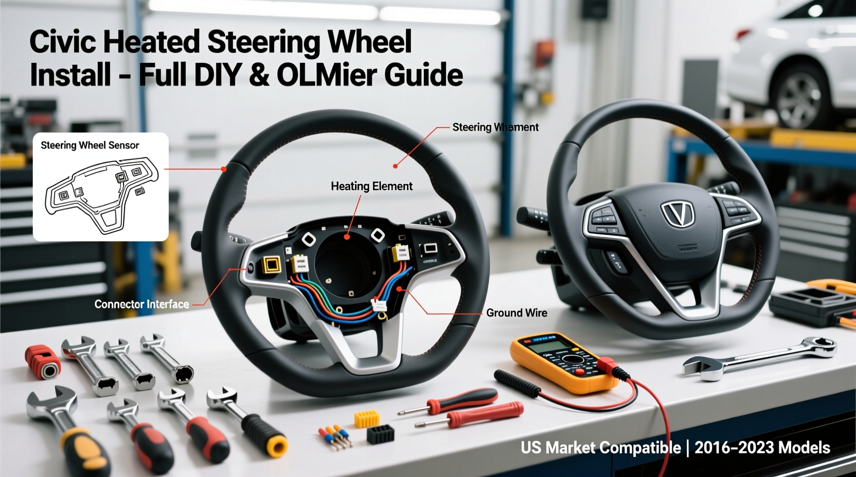 civic heated steering wheel install us