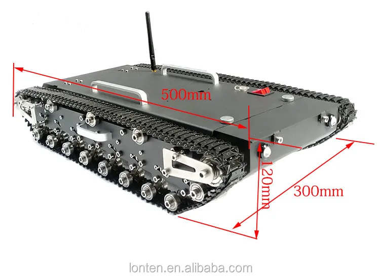 30KG Load WT-500S Crawler Remote Co<i></i>ntrol Robot Smart RC Robotic Tracked Tank RC Robot Car ba<i></i>se Chassis Tank me<i></i>tal CN;GUA LONTEN