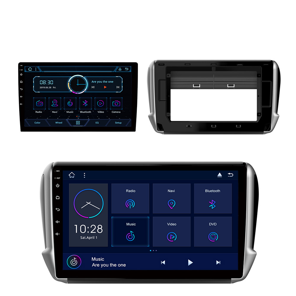 Android Car Video 9 Inch PX6 Dashboard Placement Monitor With FM/AM/RDS/AHD/DSP Touch Screen Car Stereo For Peugeot 2008