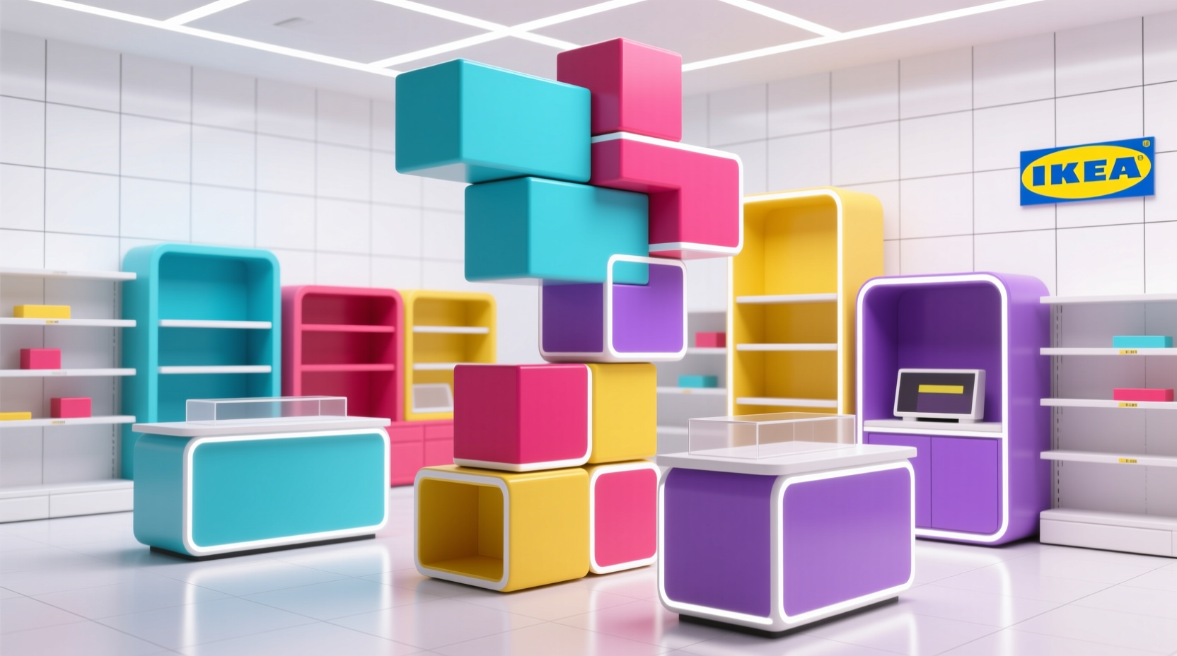 store furniture using skills from tetris
