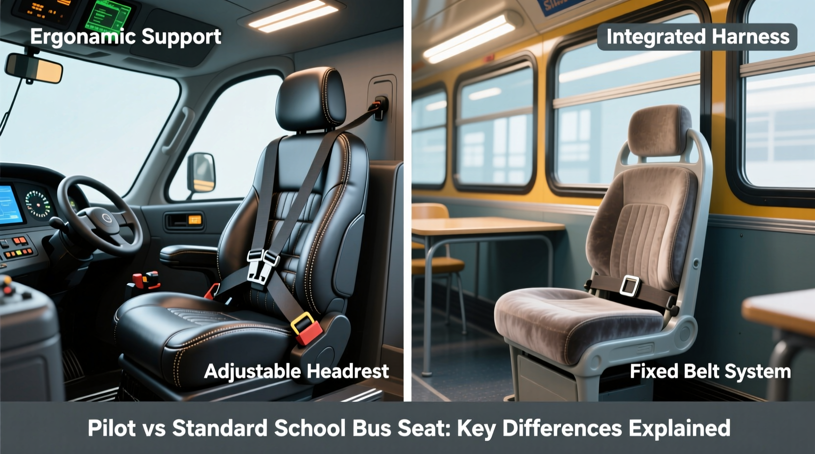 pilot vs standard school bus seat