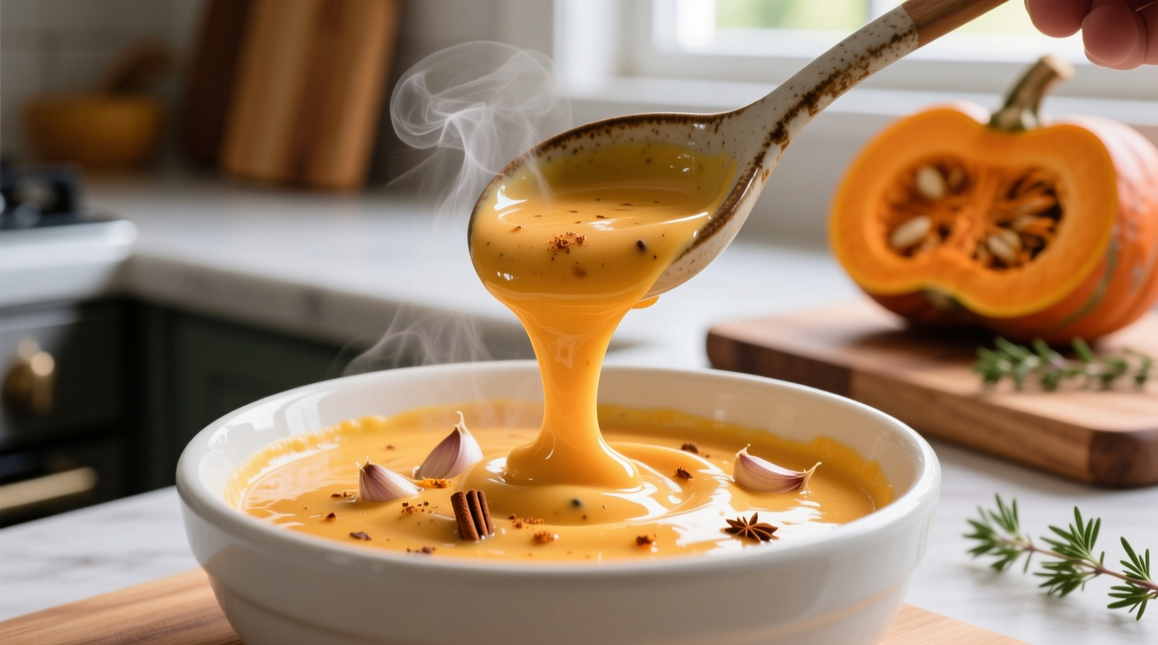 make a cheesy dairy free sauce with butternut squash